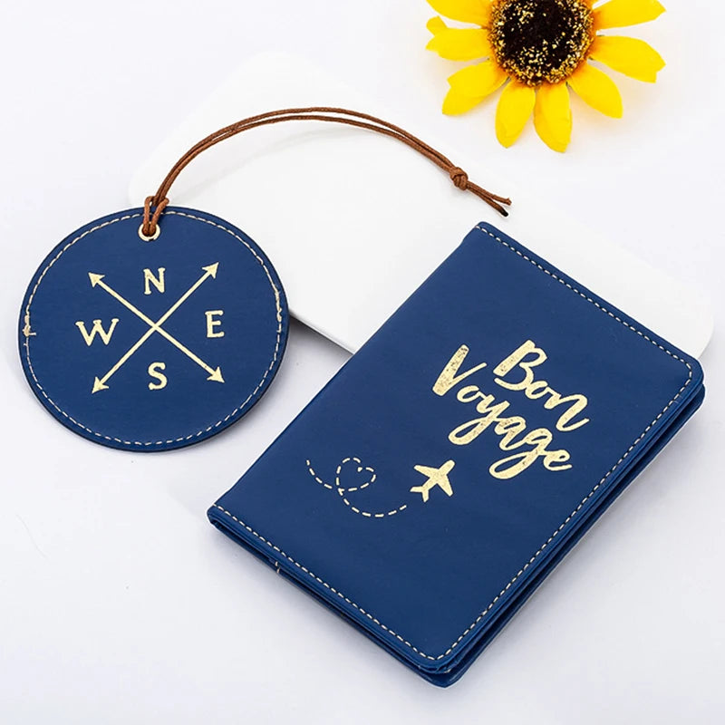 Cadeau Départ Voyage Étiquette Bagage & Étui Passeport Personnalisaable