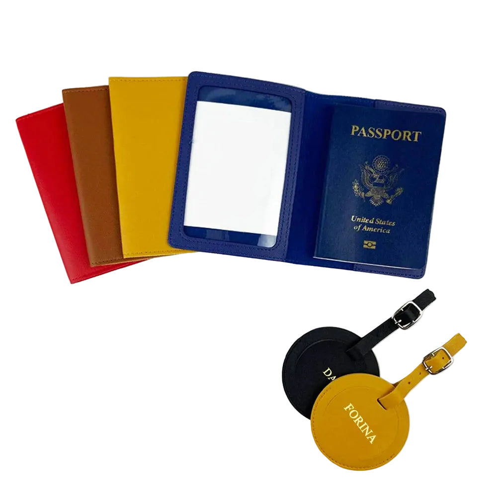 etiquette bagage et etui a passeport personnalisables
