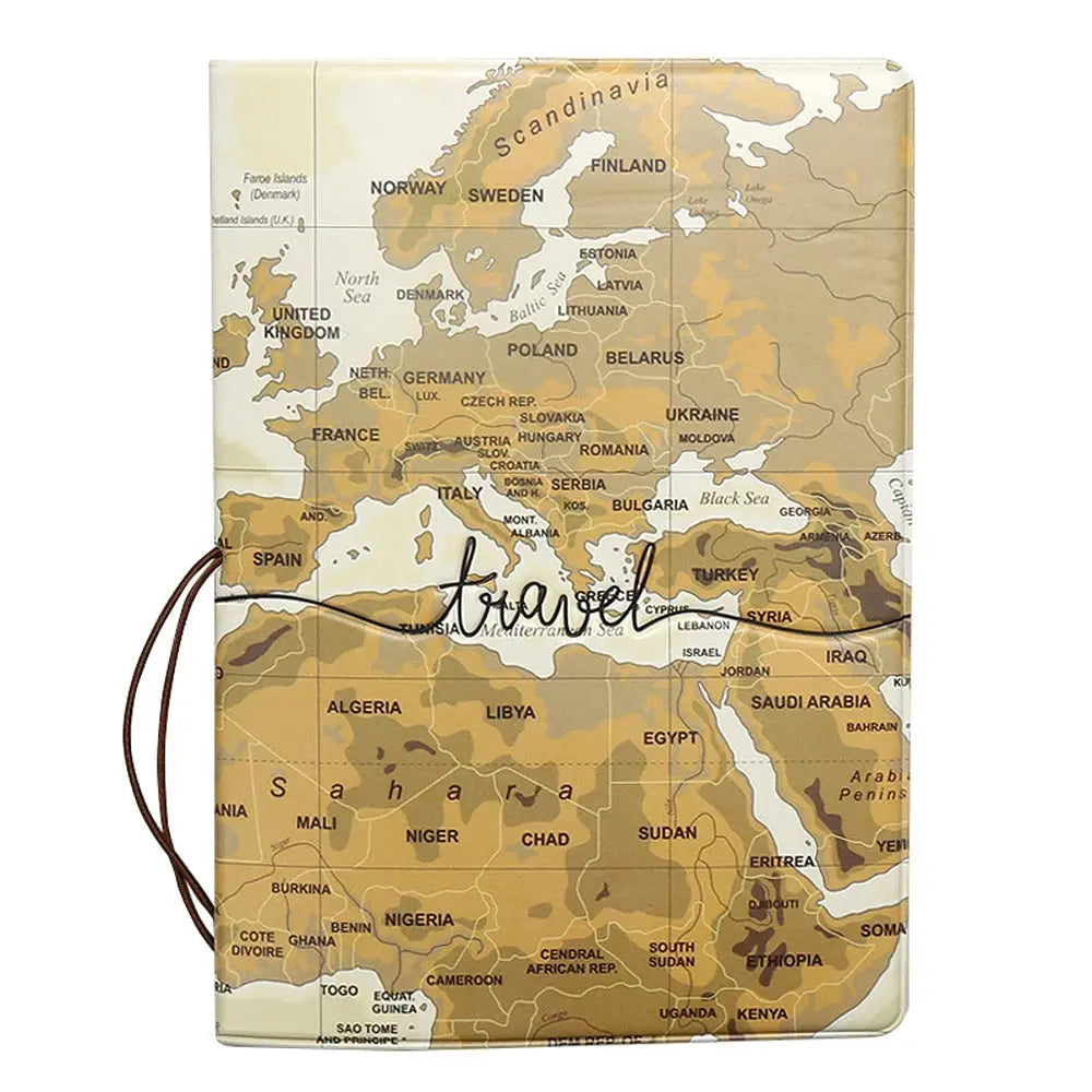 Housse Passeport Carte du Monde