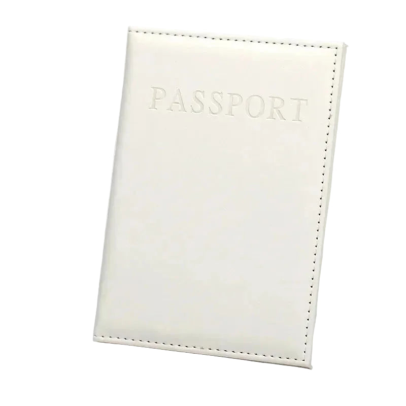 etui protège passeport blanc
