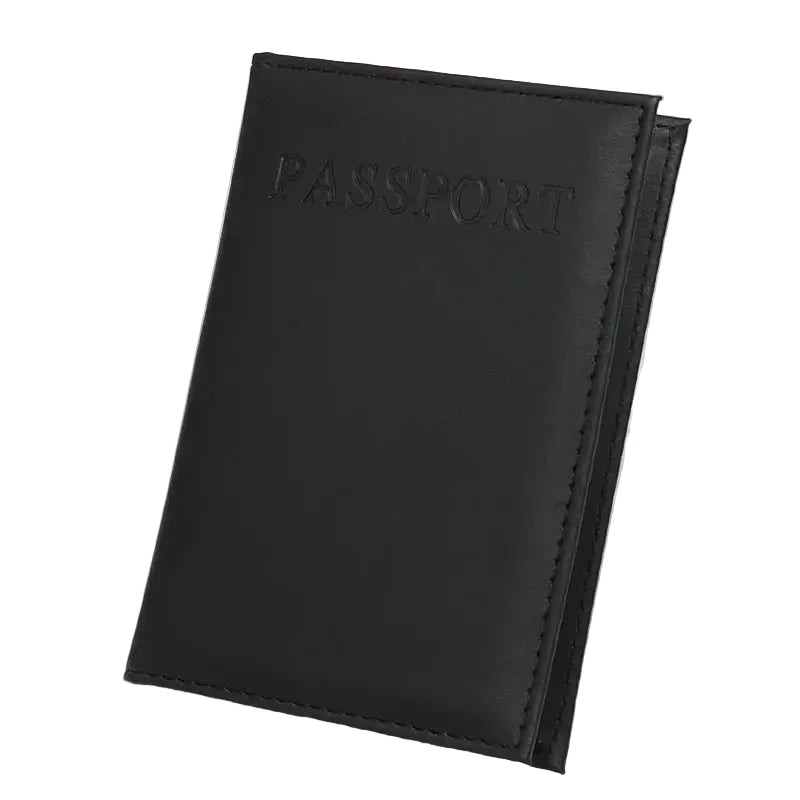 etui protège passeport noir