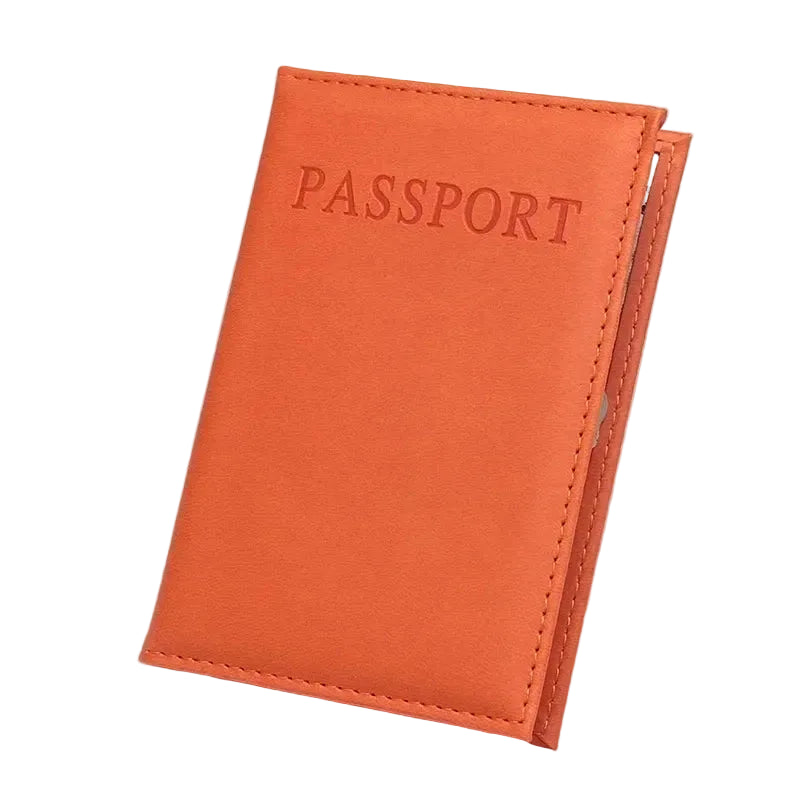 etui protège passeport orange