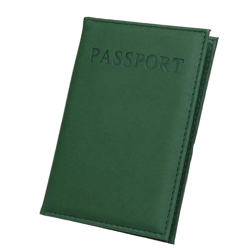 etui protège passeport vert foncé