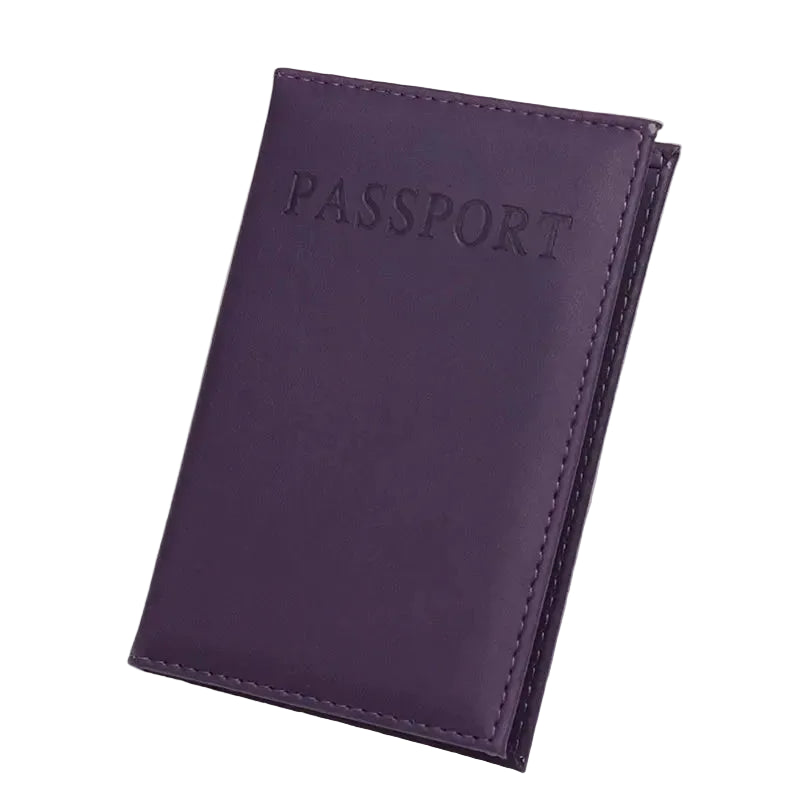 etui protège passeport violet