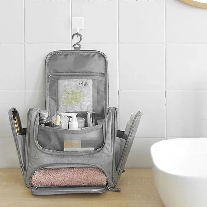 grande trousse de toilettes de voyage à suspendre