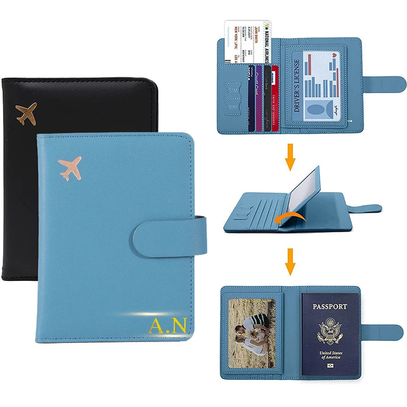 Pochette Passeport Personnalisable Avion Voyage Paisible