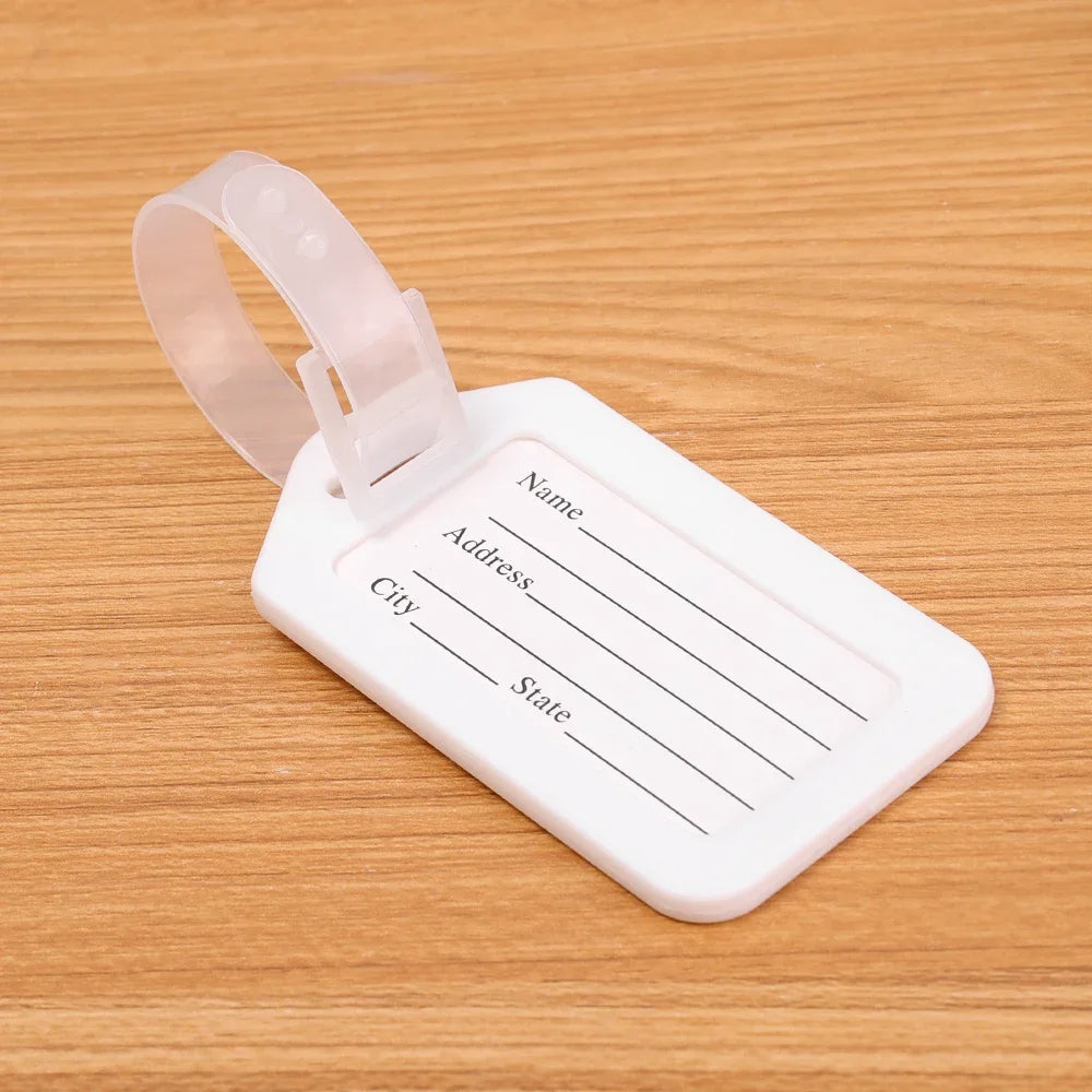 etiquette porte adresse valise plastique