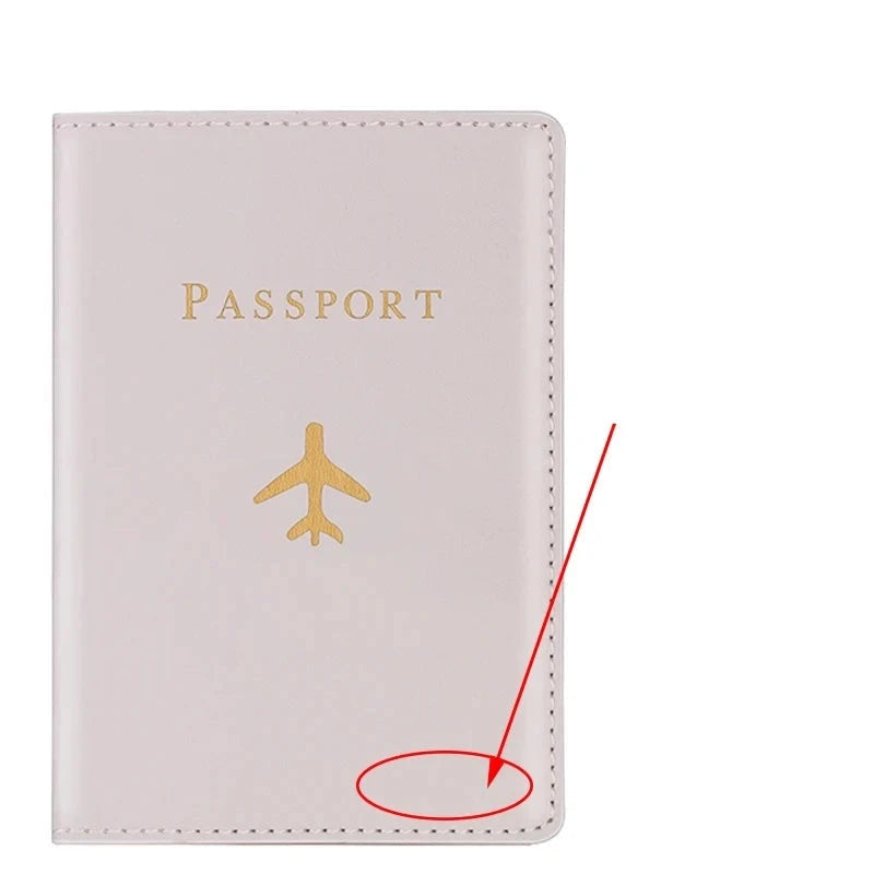 protege passeport personnalisé avion gris