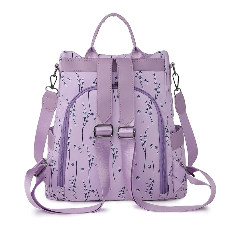 Sac à Dos Antivol Femme Fleuri Voyage Paisible