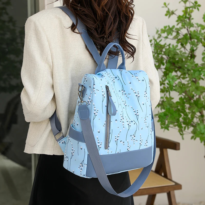 Sac à Dos Antivol Femme Fleuri Voyage Paisible