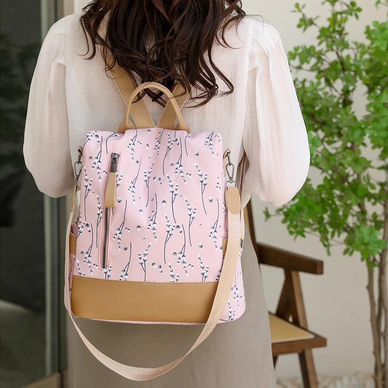 Sac à Dos Antivol Femme Fleuri Voyage Paisible
