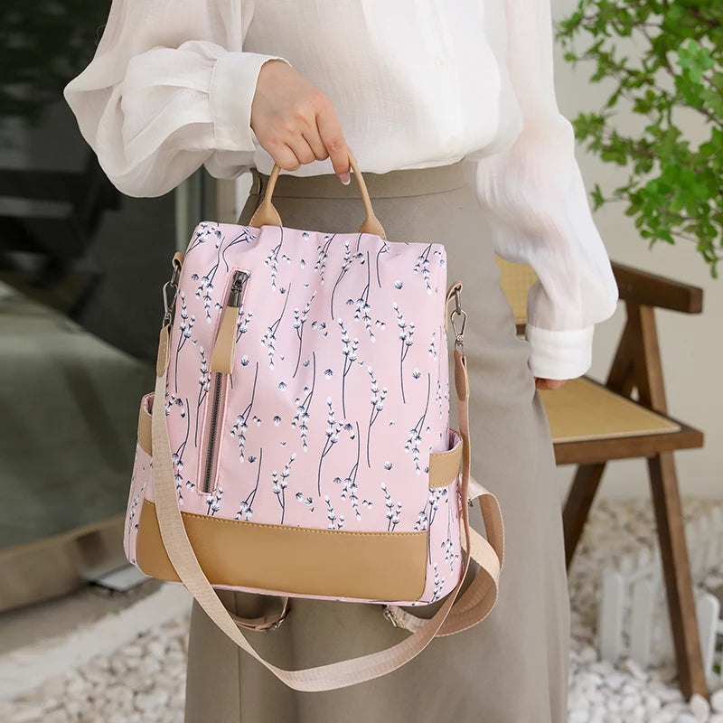 Sac à Dos Antivol Femme Fleuri Voyage Paisible