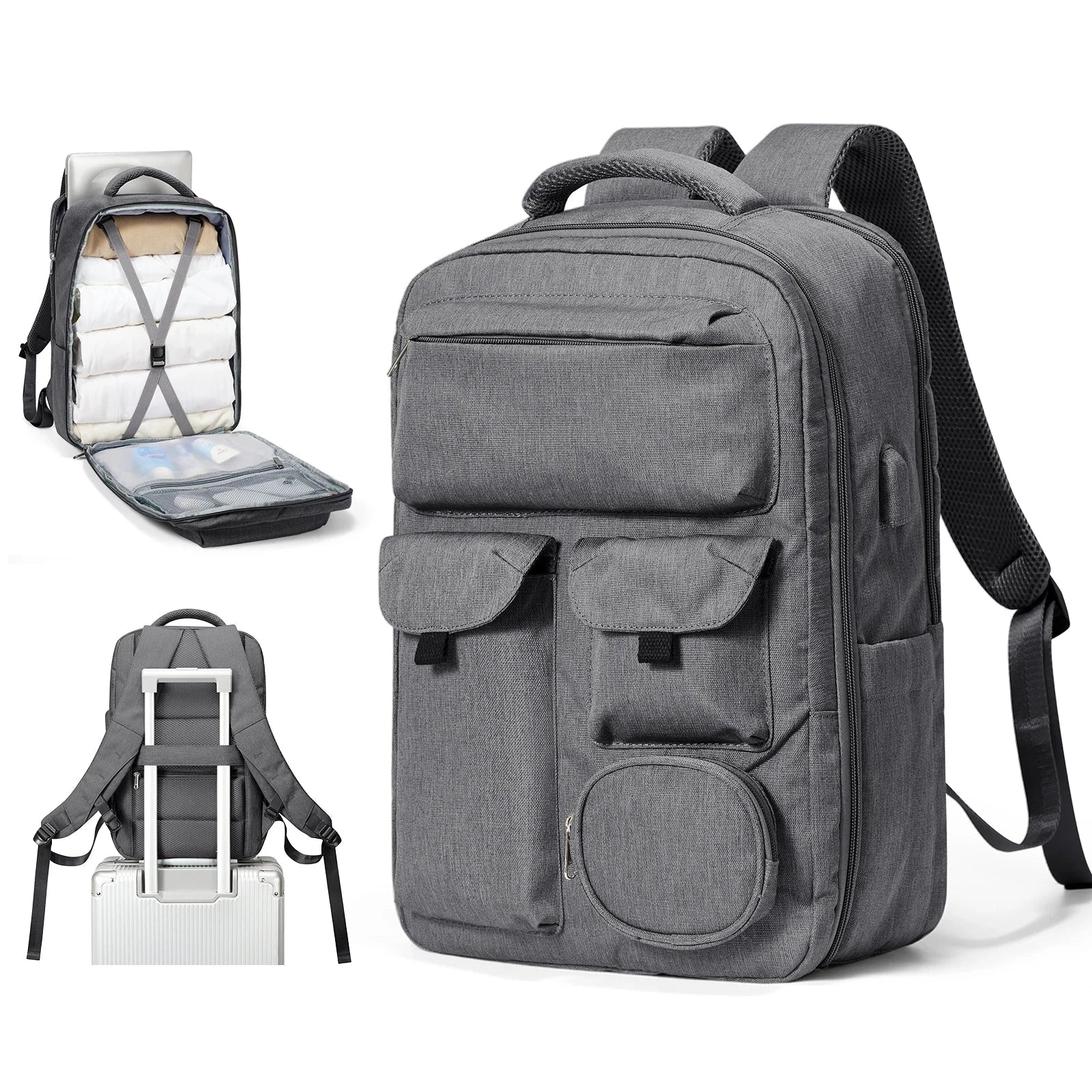 Sac à Dos Bagage Cabine 45x36x20 gris