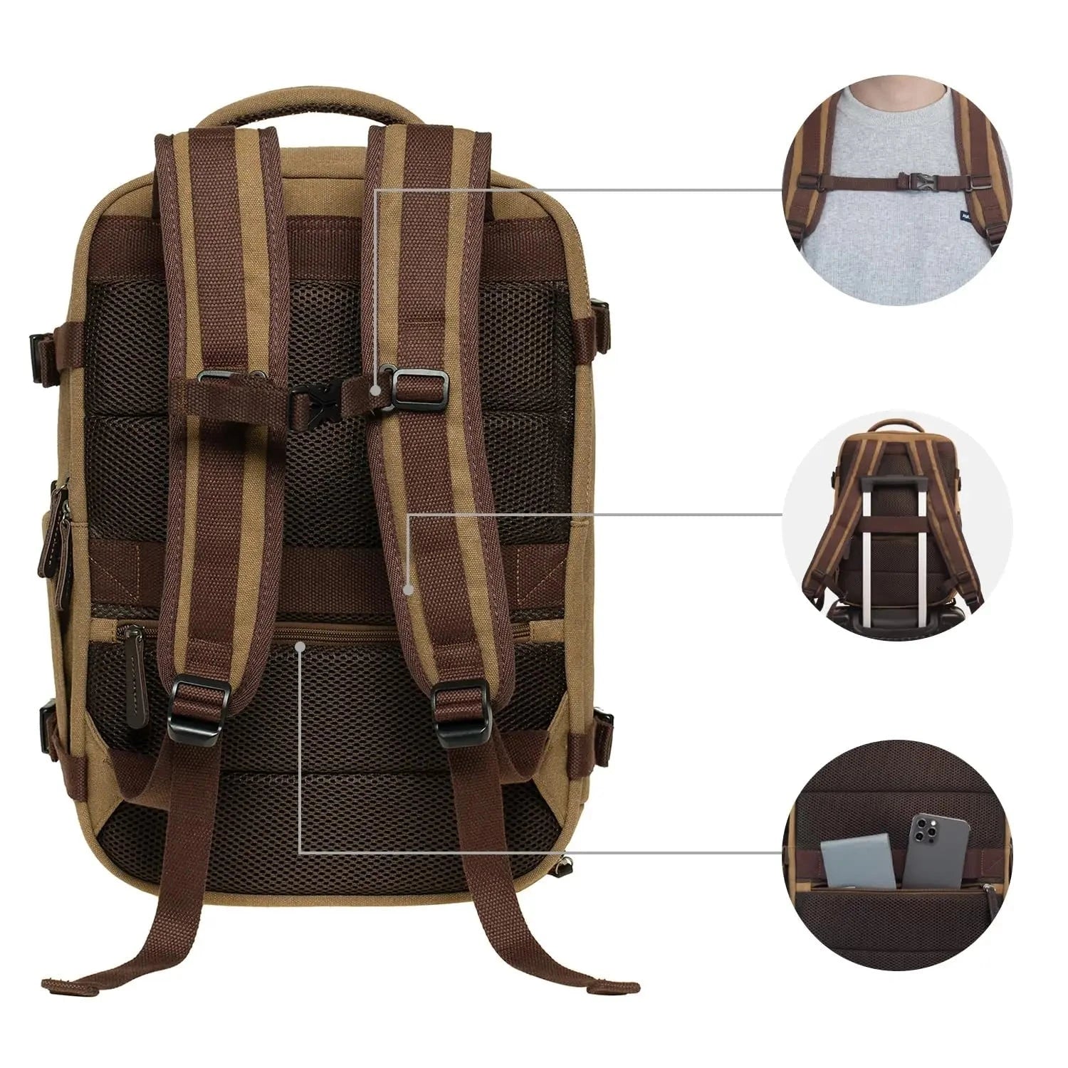 sac a dos cabine avion vintage