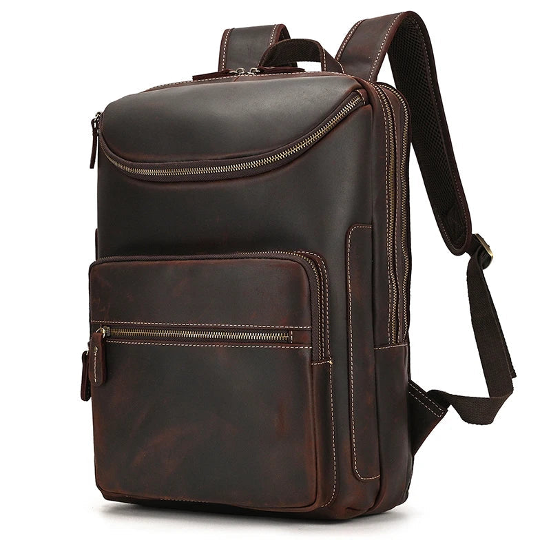 sac a dos cuir hommes travail marron