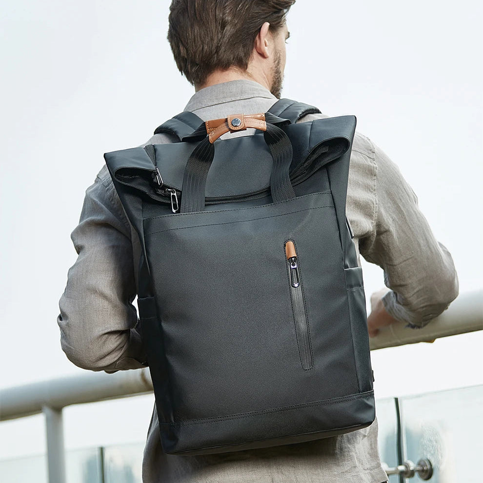 sac a dos roll top impermeable usb hommes