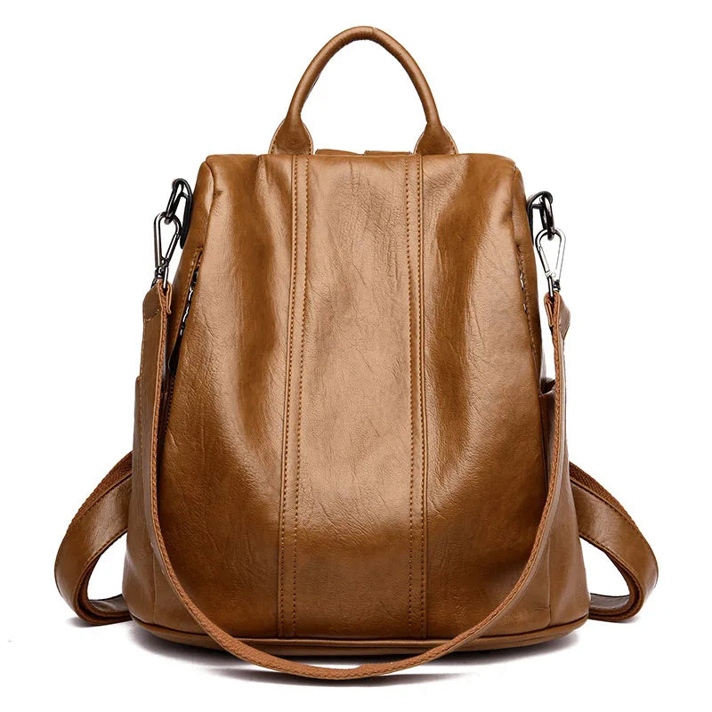 sac a dos sécurisé femme léger marron