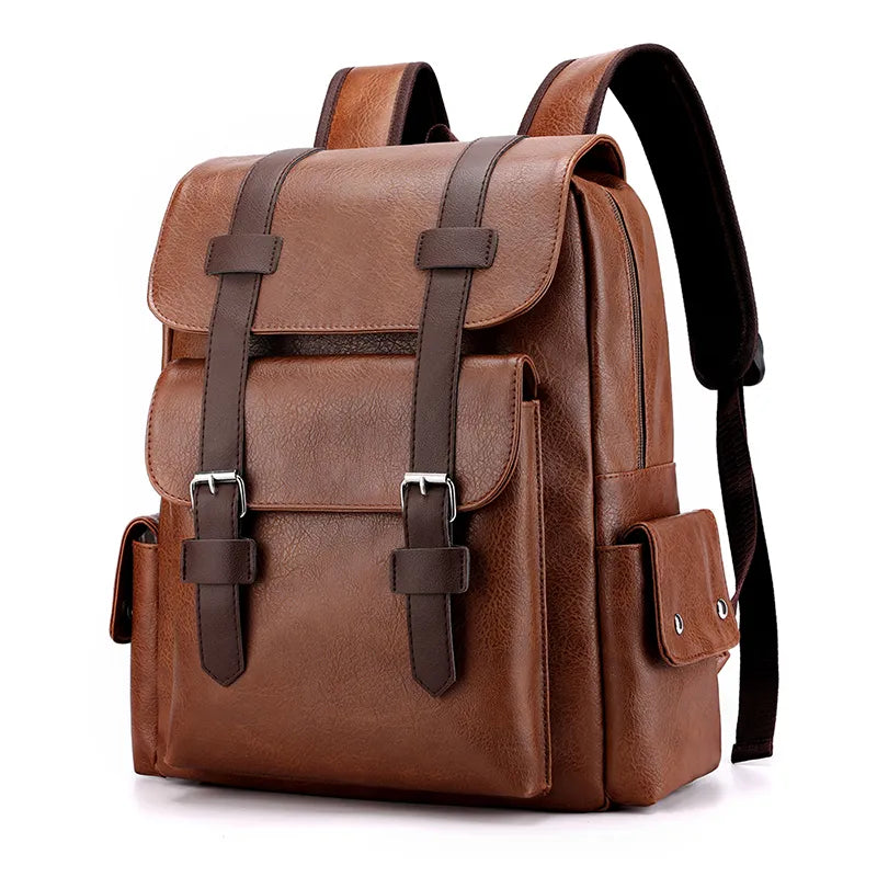 sac à dos cartable vintage marron