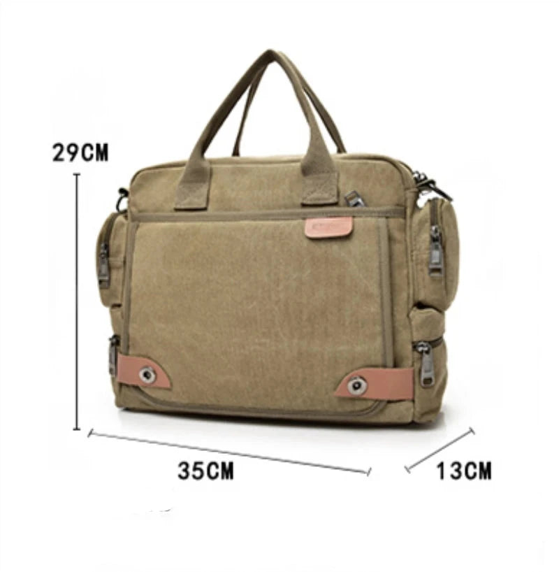 Sac Bandouliere Messenger Hommes Toile Vintage