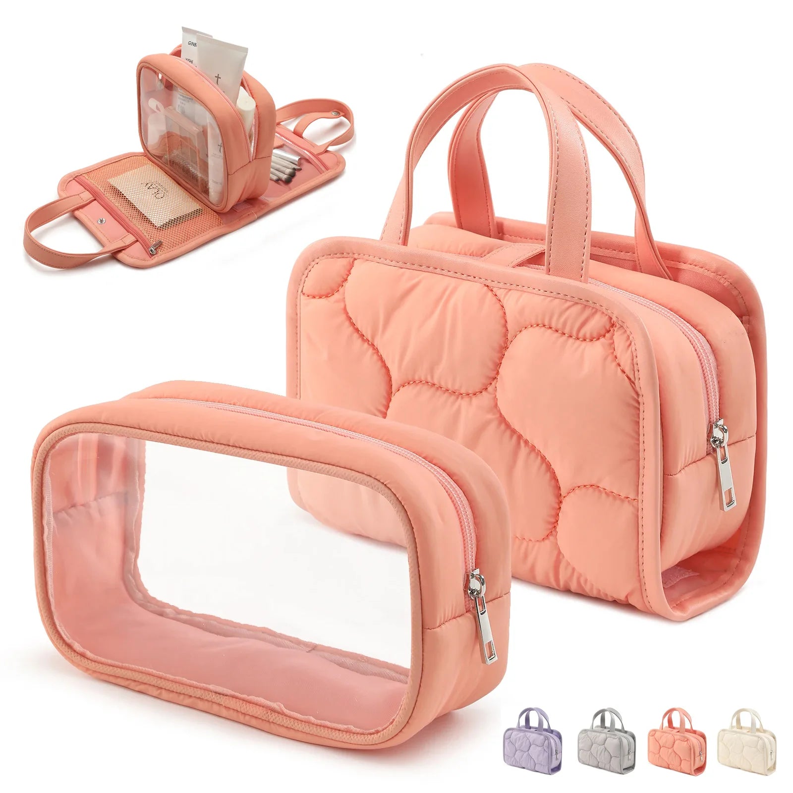 sac trousses de toilette femme matelassée 2 en 1
