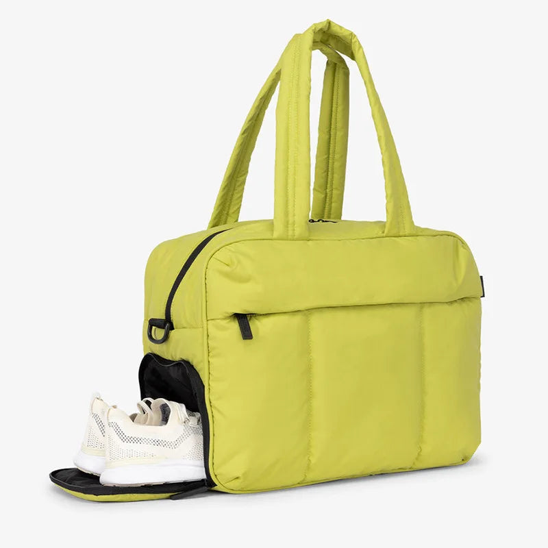 sac week end matelassé femme jaune