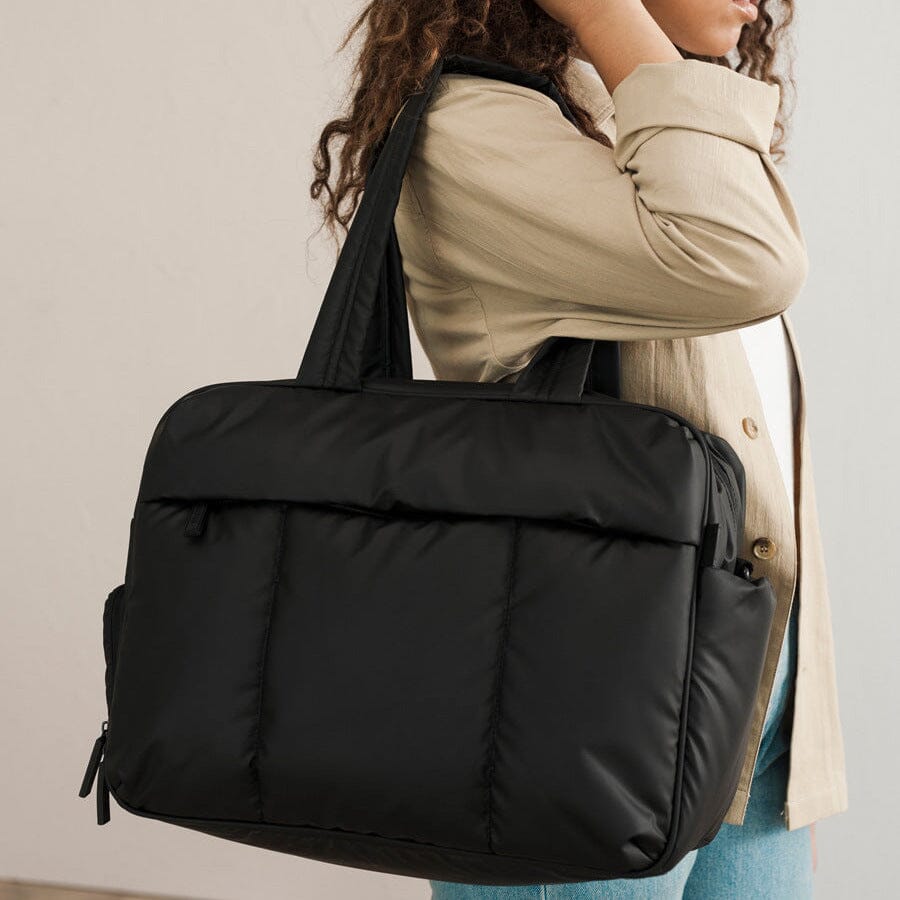 sac week end matelassé noir femme
