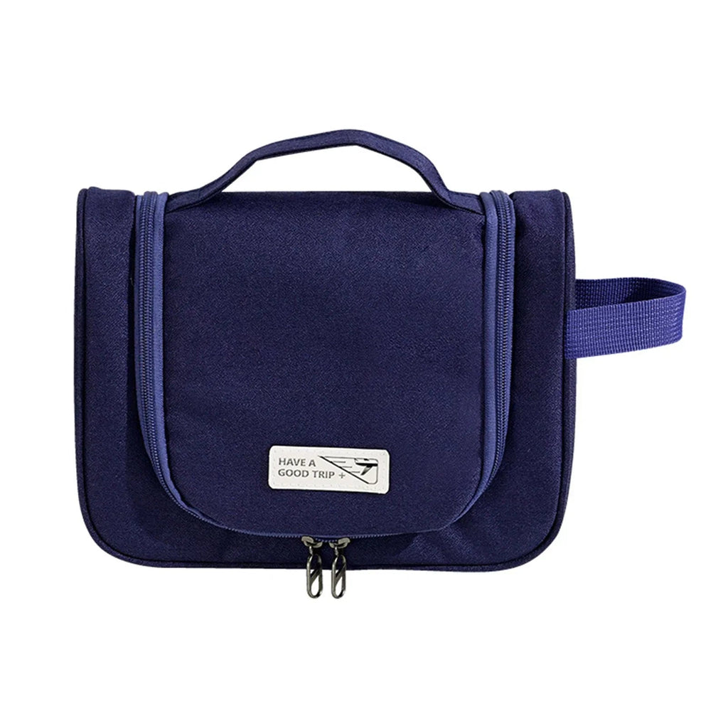 trousse de toilette suspendue voyage tendance bleu marine