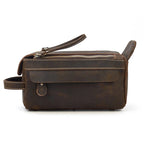 trousses de toilettes cuir marron homme
