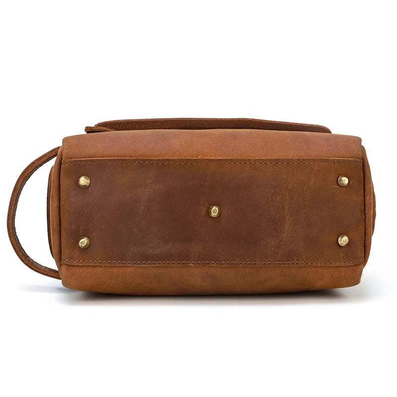 trousse de toilettes cuir marron homme