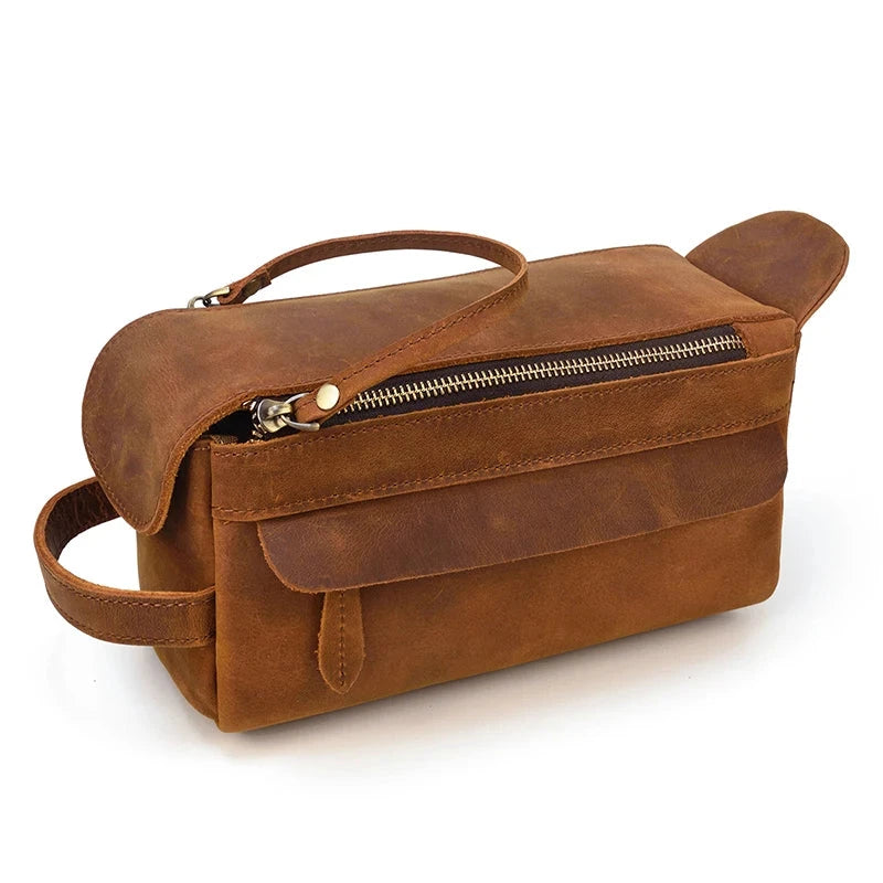 trousse de toilette cuir marron homme