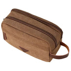 trousse de toilette 2 compartiments toile vintage
