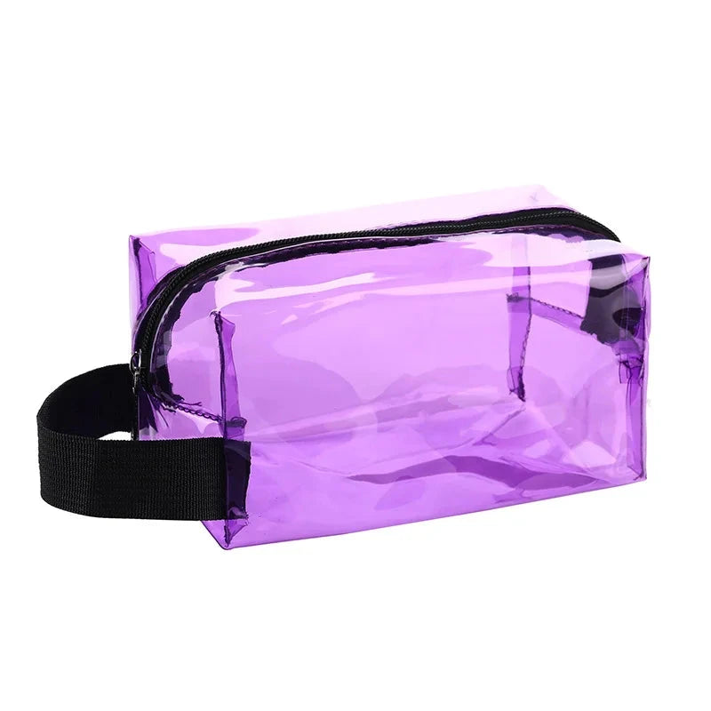trousse de toilette transprant plastique coloré