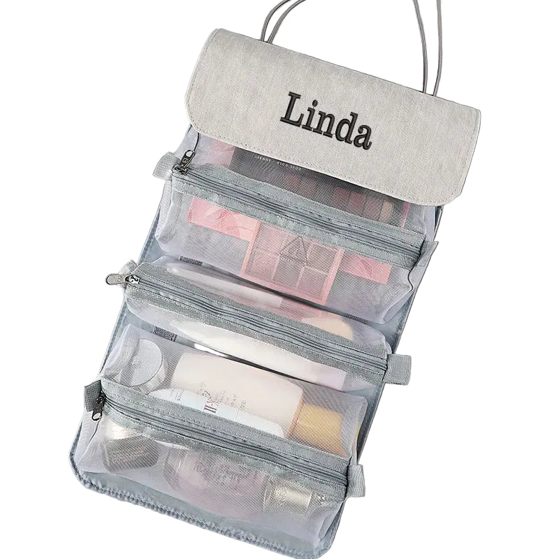 trousse de toilette personnalisable femme pliable