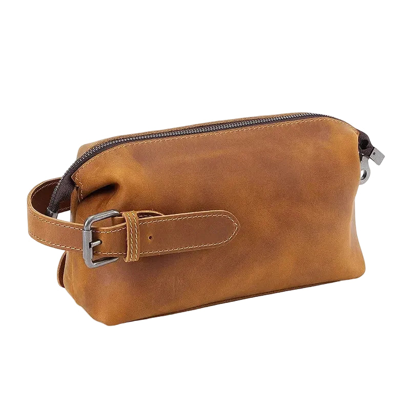 trousse de toilette pour homme en cuir