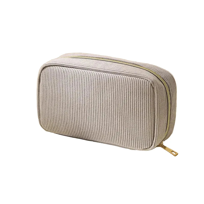 Trousse de Toilette Velours Côtelé Femme