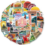 autocollant valise destinations pack de 50