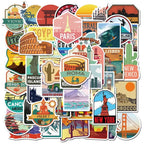 autocollants valise destinations pack de 50