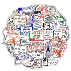 sticker valise tampons passeport pack de 50
