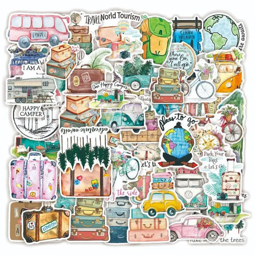 autocollant valise voyageur pack de 50