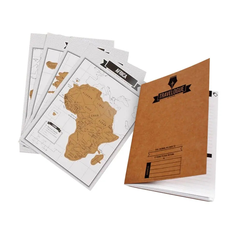 carnet de voyage carte du monde à gratter travelogue