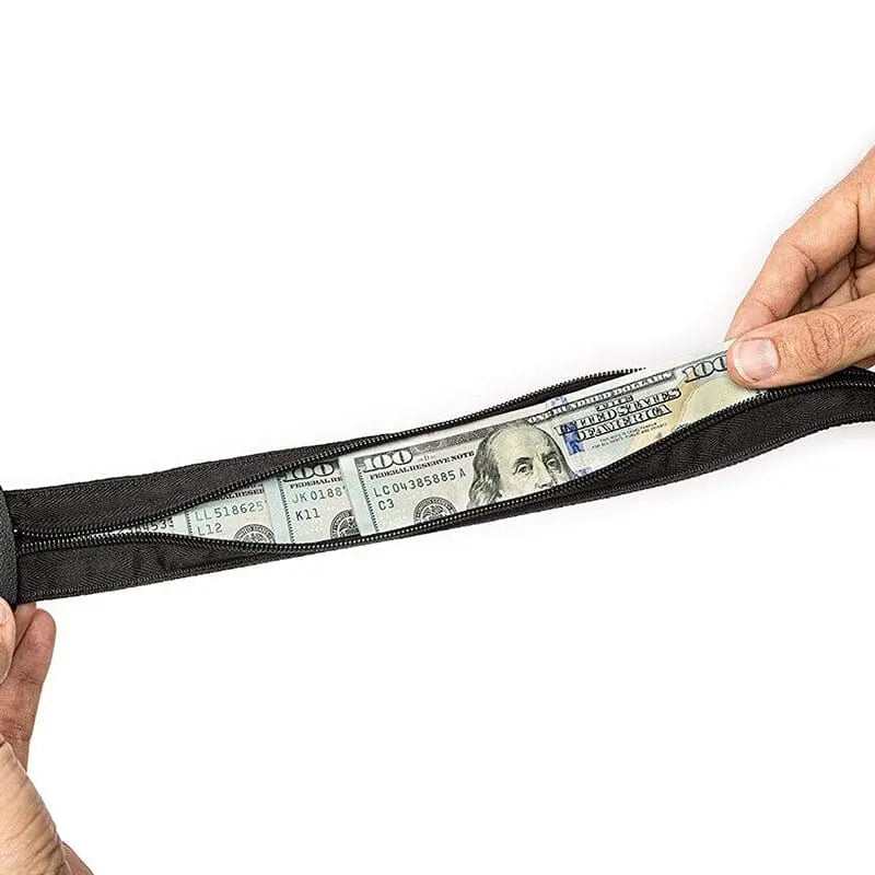 ceinture cache-billet antivol noir