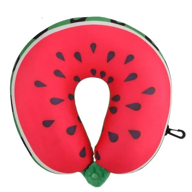 coussin voyage cervical pastèque