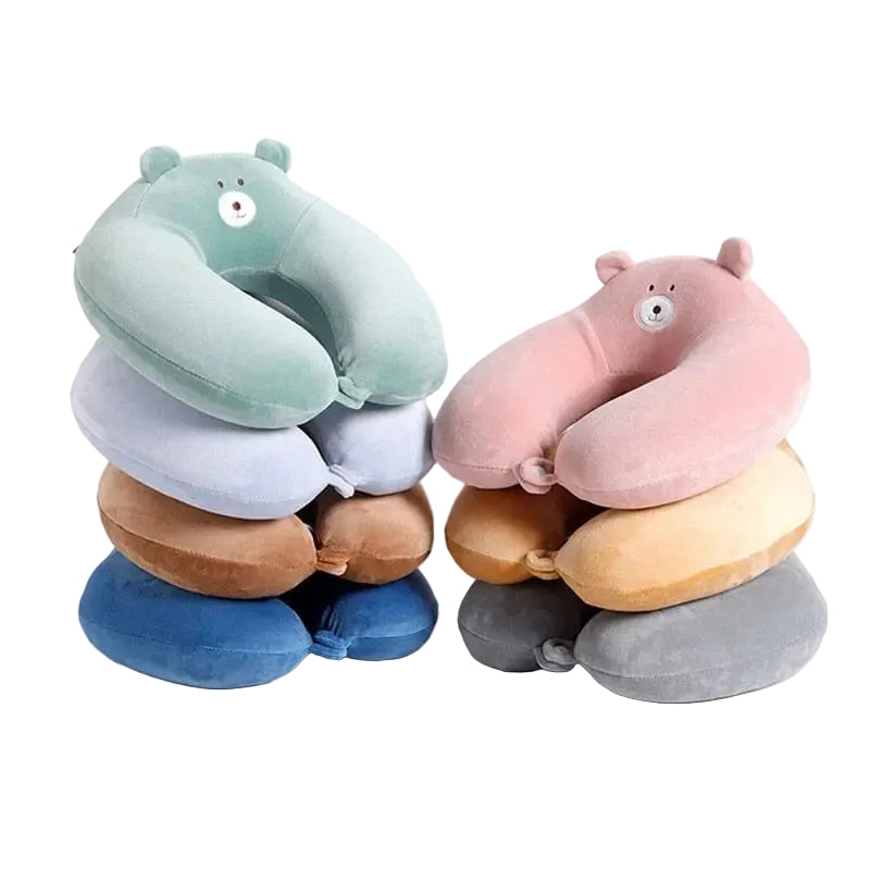 coussin voyage a mémoire de forme enfant ours