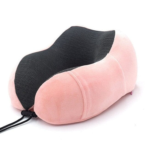 coussin voyage memoire de forme rose