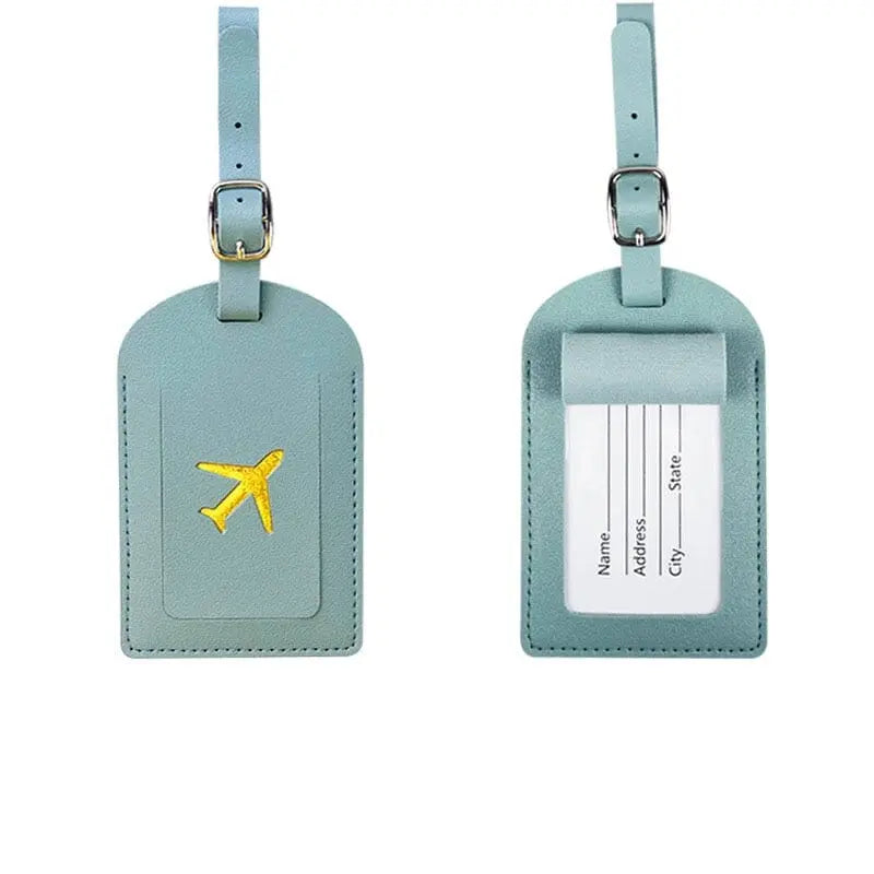 étiquette pour bagage avion doré
