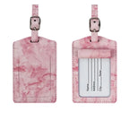 etiquette bagage marbre rose