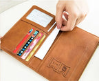 Grand Portefeuille de Voyage Personnalisé <br>Passeport Vintage (Anti-RFID) Voyage Paisible