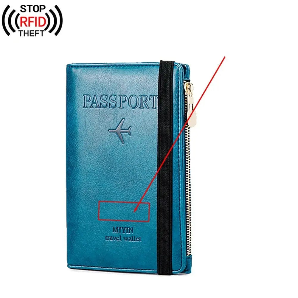 Grand Portefeuille de Voyage Personnalisé <br>Passeport Vintage (Anti-RFID) Voyage Paisible