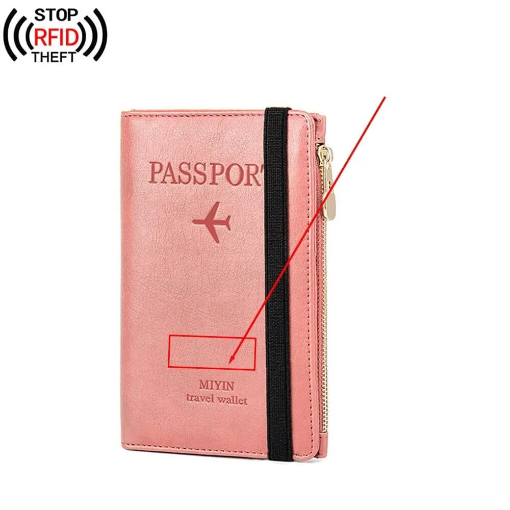 Grand Portefeuille de Voyage Personnalisé <br>Passeport Vintage (Anti-RFID) Voyage Paisible
