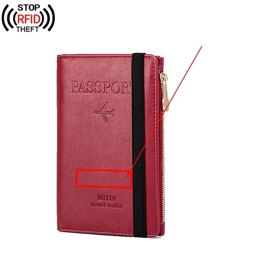 Grand Portefeuille de Voyage Personnalisé <br>Passeport Vintage (Anti-RFID) Voyage Paisible